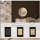 Công Tắc Ổ Cắm CRYSTAL BLACK mặt công tắc chữ nhật ABE