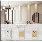 Ổ Cắm CRYSTAL WHITE mặt công tắc chữ nhật ABE