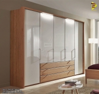 Tủ Quần Áo MDF Màu Trắng Phối Vân Gỗ Cao Cấp