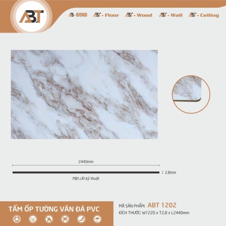 Tấm ốp vân đá PVC 1202