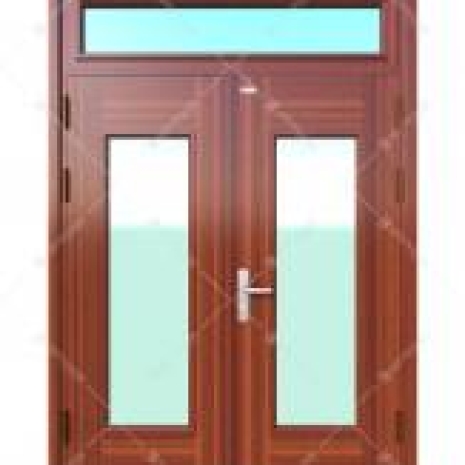 Cửa thép vân gỗ 2 cánh đều KG-22.K.K-1TK