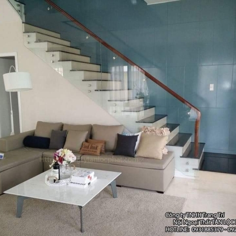 Cầu Thang Gỗ Kính Cường Lực 1 