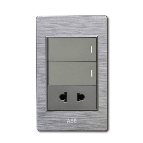 Công tắc đôi kèm ổ cắm đơn PCX PCX-21C-D2C