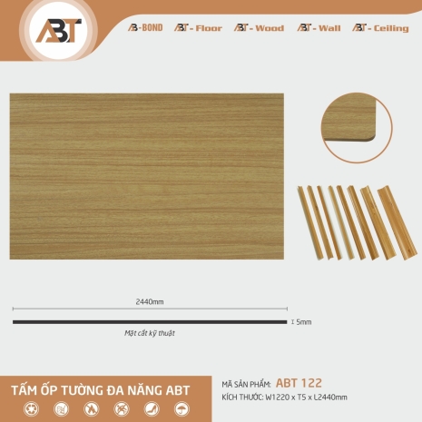 TẤM ỐP TƯỜNG ĐA NĂNG ABT 122 ( KT 1,22*2,44*4,5mm)