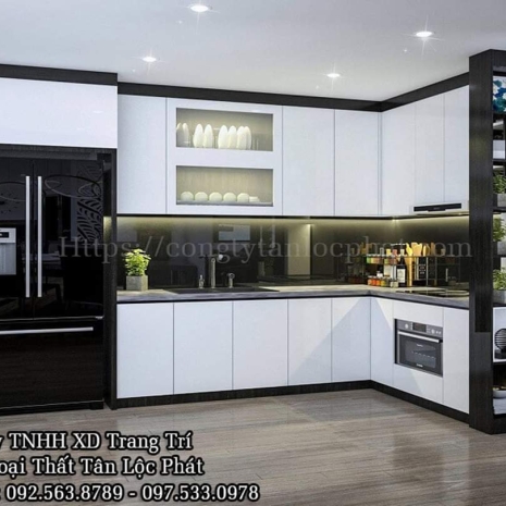 Tủ Bếp Hiện Đại Cao Cấp Acrylic Sang Trọng chữ L