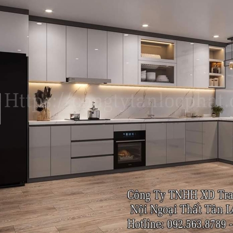 Tủ Bếp Cao Cấp Hiện Đại Sang Trọng Phủ Melamine