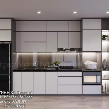 Tủ Bếp Acrylic Cao Cấp Sang Trọng Mẫu Mới Nhất