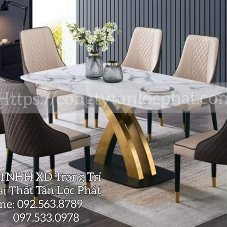 Bàn Ăn, Bàn Tiệc Cao Cấp 013 chất liệu đá hiện đại