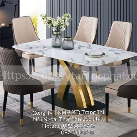 Bàn Ăn, Bàn Tiệc Cao Cấp 001 chất liệu đá hiện đại