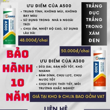 Keo SILICONE SUNRO Cao Cấp Bền Vững Với Thời Gian 001
