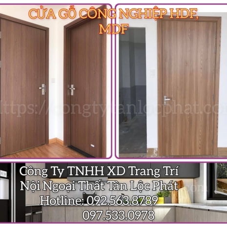 Cửa Gỗ Công Nghiệp HDF, MDF 034 Hiện Đại giá rẻ 