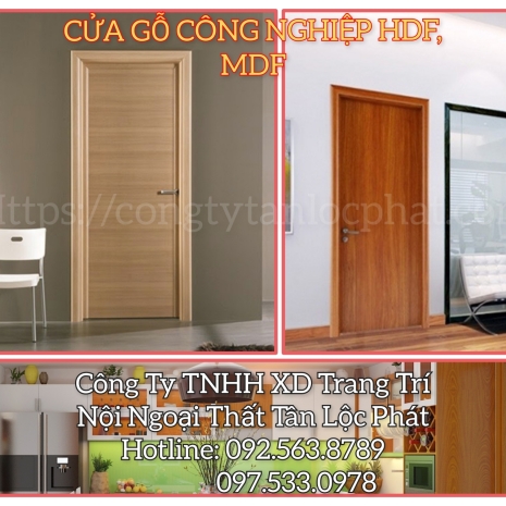 Cửa Gỗ Công Nghiệp HDF, MDF 033 Hiện Đại giá rẻ 