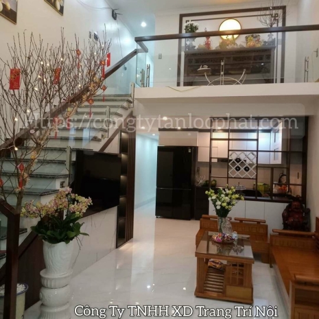 Phòng khách gác lửng cao cấp thiết kế hiện đại 015