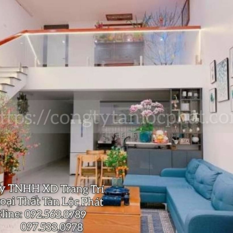 Phòng khách gác lửng cao cấp thiết kế hiện đại 008