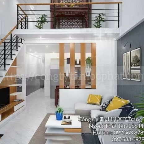 Phòng khách gác lửng thiết kế hiện đại 003