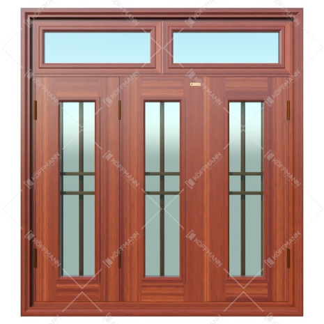 Cửa sổ thép vân gỗ 4 cánh  KS-41.CS1.K-2TK