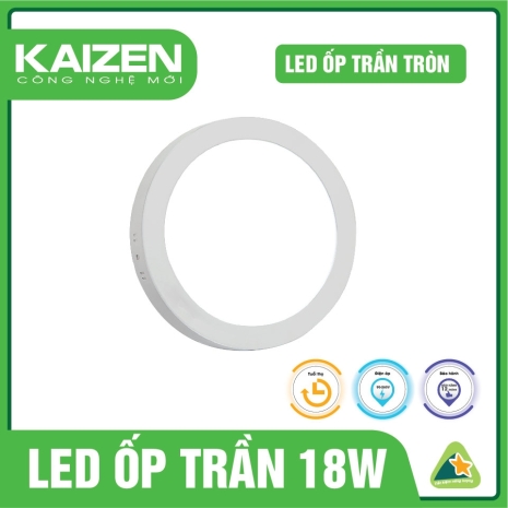 Đèn LED Ốp Trần Kaizen Tròn 18W - N2KZ