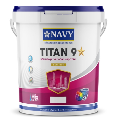 Navy – Titan 9* Sơn ngoại thất cao cấp bóng ngọc trai  THÙNG 19.5Kg